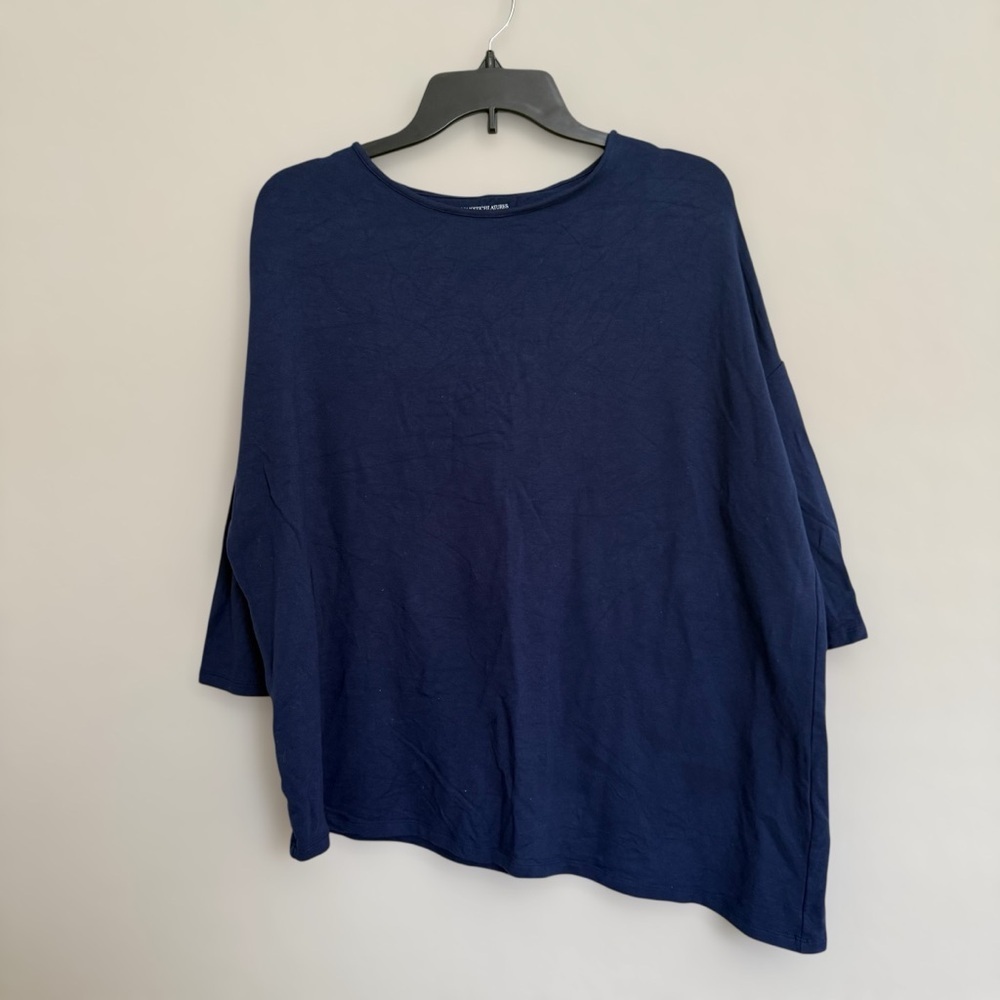 Majestic Filatures Blue Deluxe Teeshirt Sz XS French Soft Touch Lagenlook Lagom